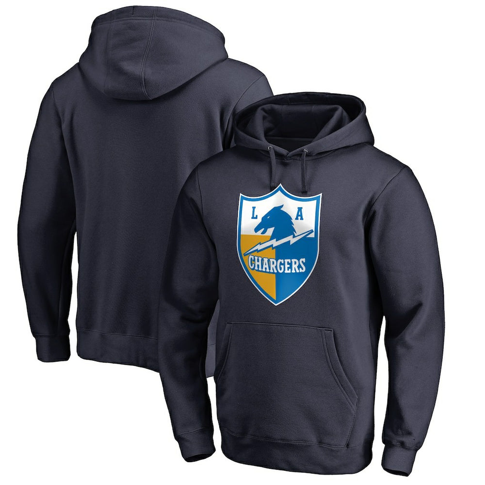 Los Angeles Chargers Vintage Shield Logo Pullover Hoodie - Navy on sale