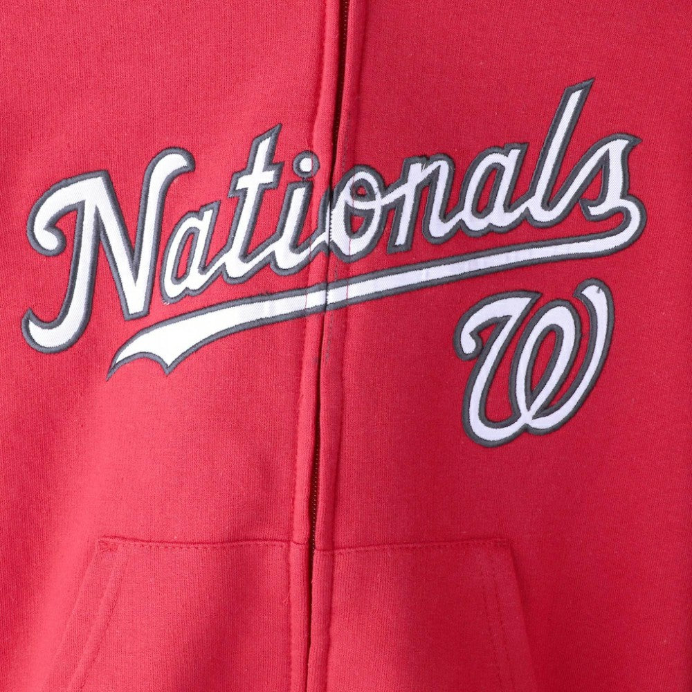 Washington Nationals Youth Team Color Wordmark Full-Zip Hoodie - Red