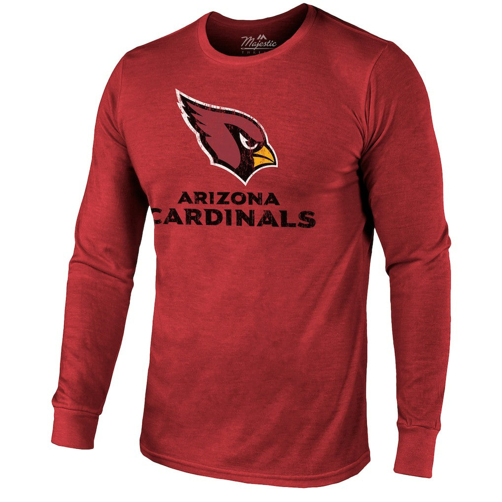 Arizona Cardinals Majestic Threads Lockup Tri-Blend Long Sleeve T-Shirt - Cardinal cheap