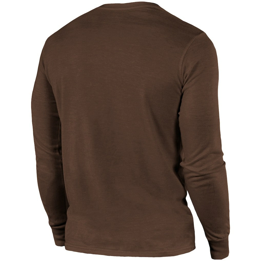 Cleveland Browns Majestic Threads Lockup Tri-Blend Long Sleeve T-Shirt - Brown discount