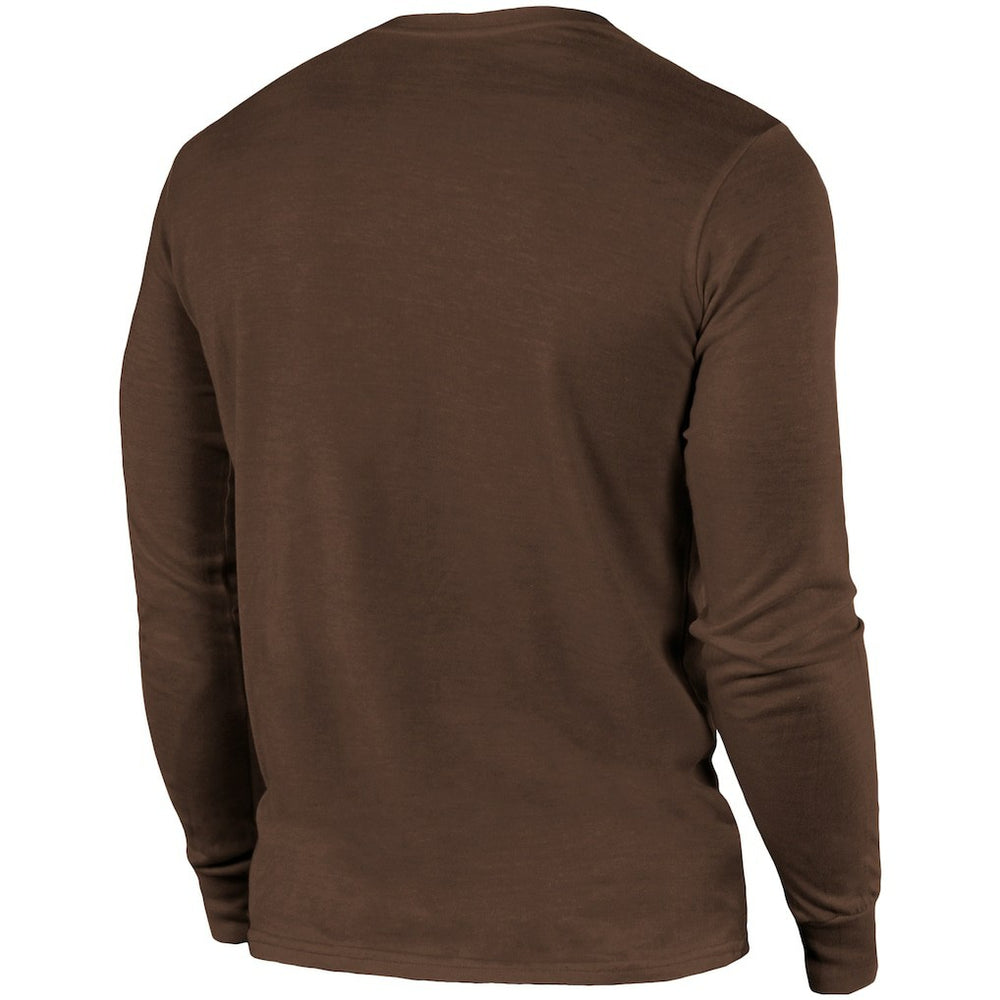 Cleveland Browns Majestic Threads Lockup Tri-Blend Long Sleeve T-Shirt - Brown discount