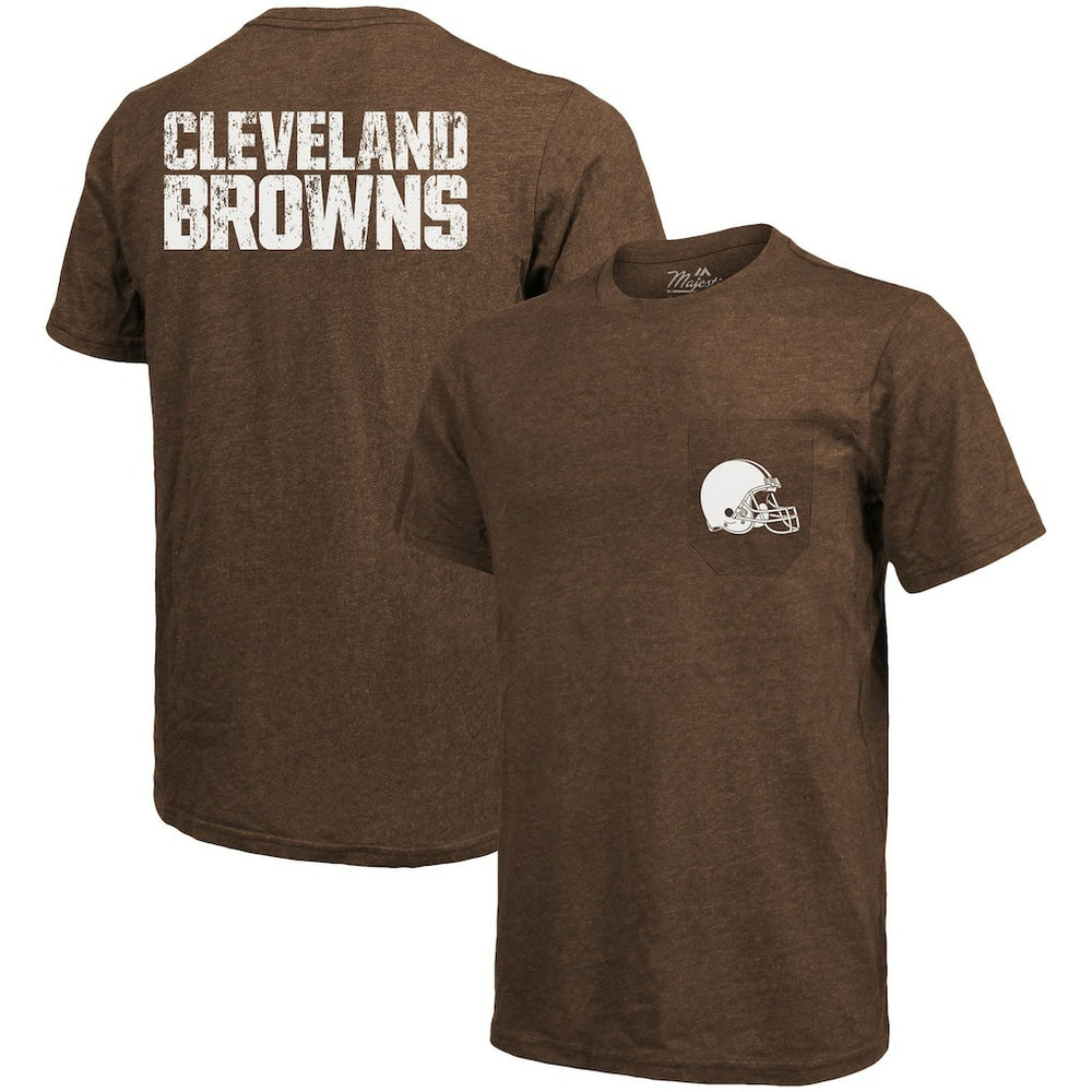 Cleveland Browns Majestic Threads Tri-Blend Pocket T-Shirt - Brown outlet