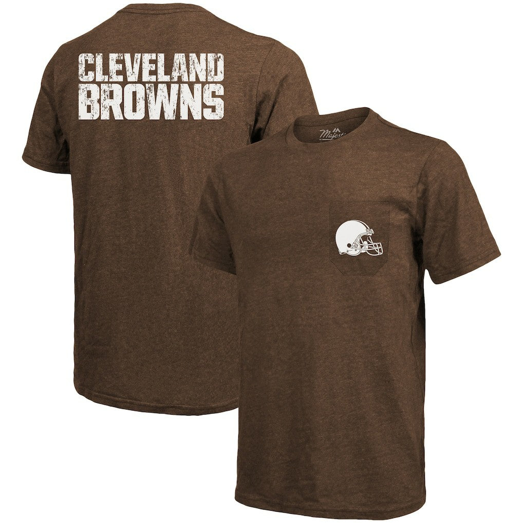 Cleveland Browns Majestic Threads Tri-Blend Pocket T-Shirt - Brown outlet