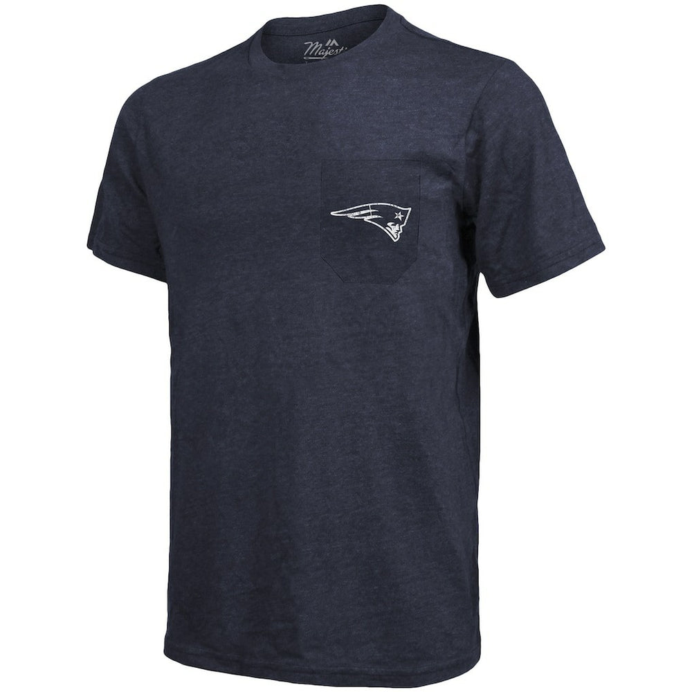 New England Patriots Majestic Threads Tri-Blend Pocket T-Shirt - Heathered Navy cheap