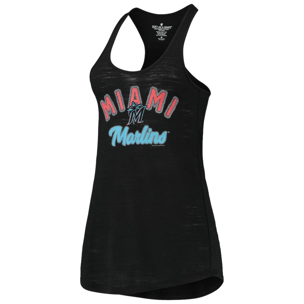 Miami Marlins Soft as a Grape Women's Multi-Count Tri-Blend Tank Top - Black