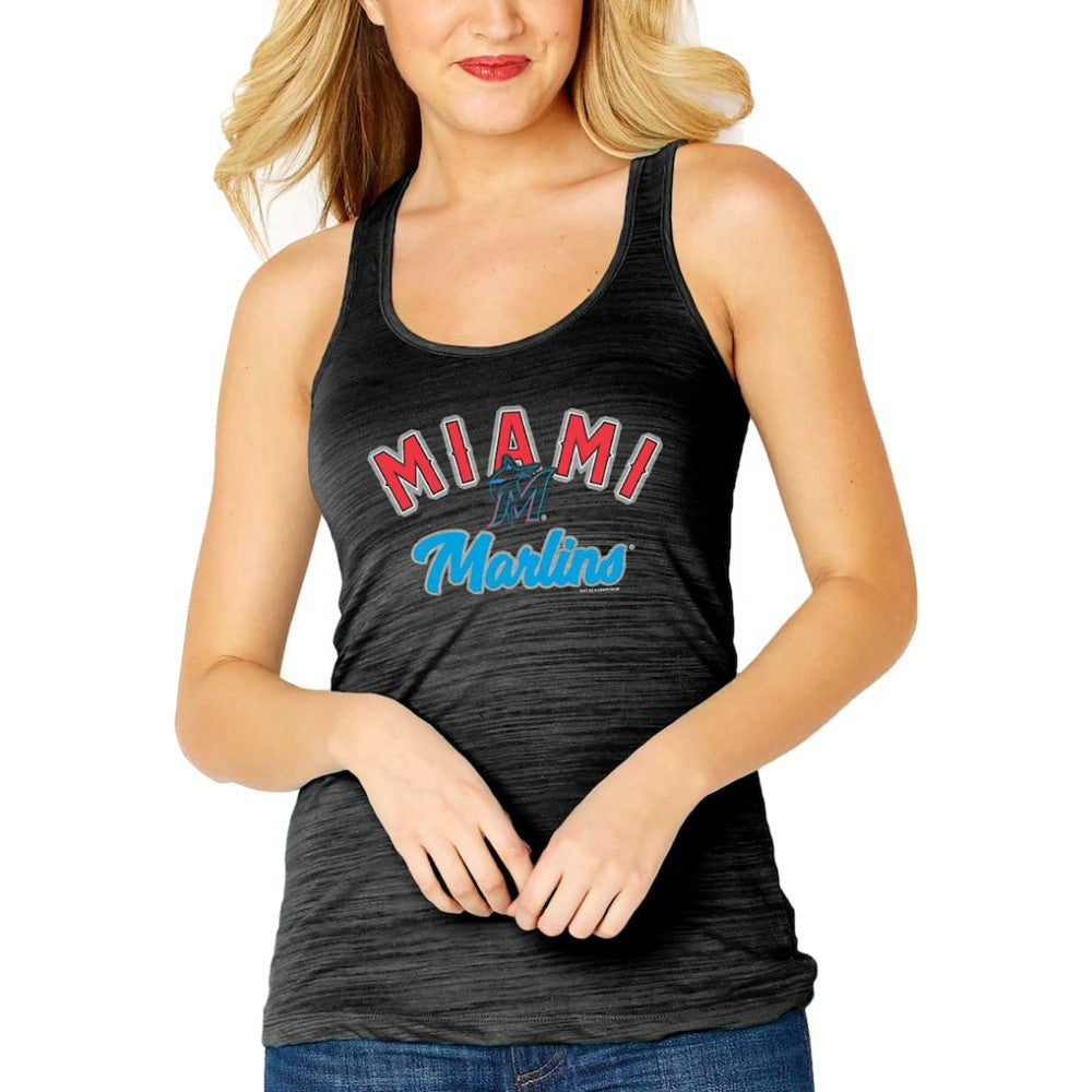 Miami Marlins Soft as a Grape Women's Multi-Count Tri-Blend Tank Top - Black