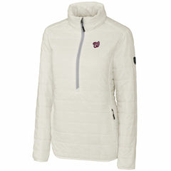 Washington Nationals Cutter & Buck Women's Rainier Half-Zip Popover Jacket - White