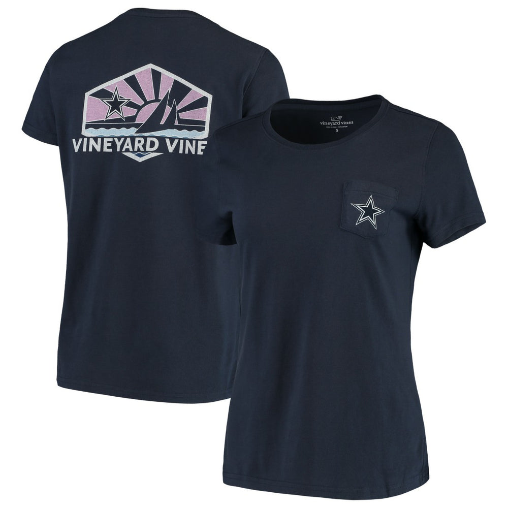 Dallas Cowboys Vineyard Vines Women's Sunset Sail T-Shirt - Navy discount