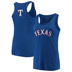Texas Rangers Soft as a Grape Women's Plus Size Swing for the Fences Racerback Tank Top - Royal