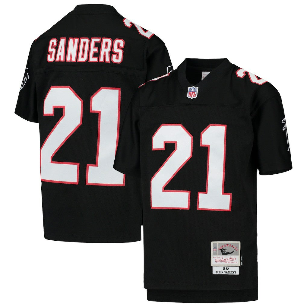 Deion Sanders Atlanta Falcons Youth 1992 Legacy Retired Player Jersey - Black discount