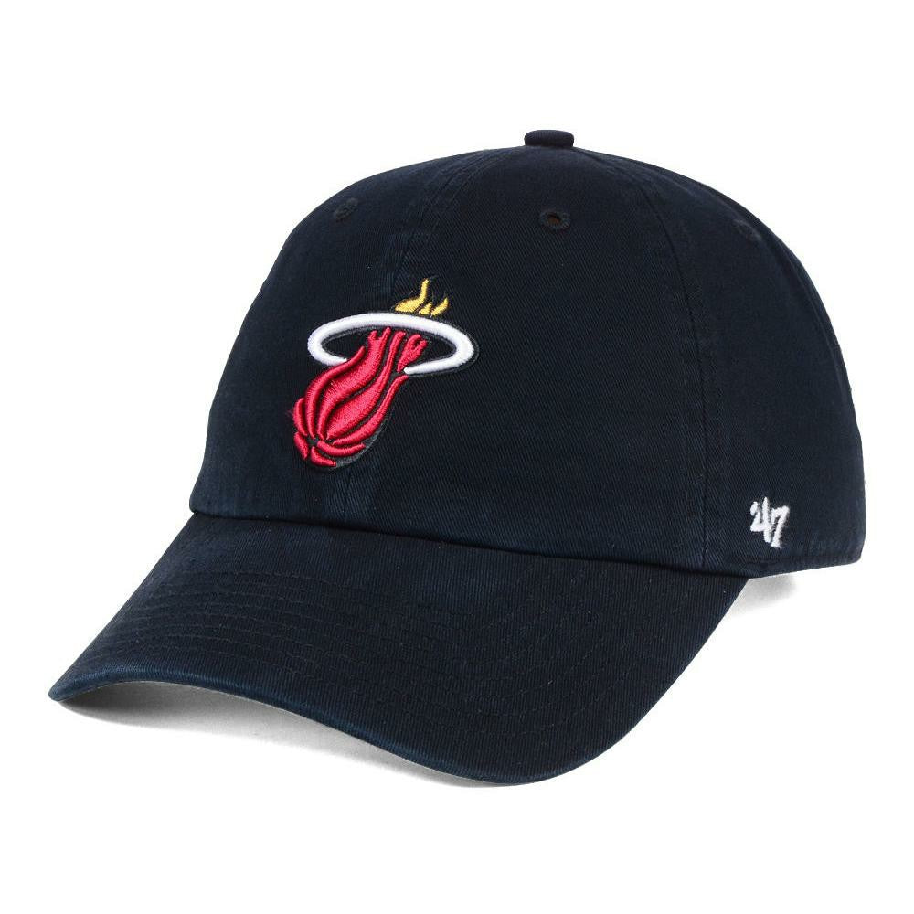 Miami Heat '47 Core Logo Clean Up Adjustable Hat - Black | 47 brand cheap