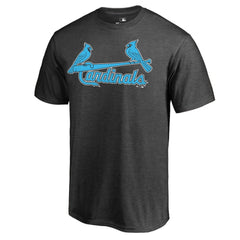 St. Louis Cardinals Blue Wordmark T-Shirt - Heathered Charcoal