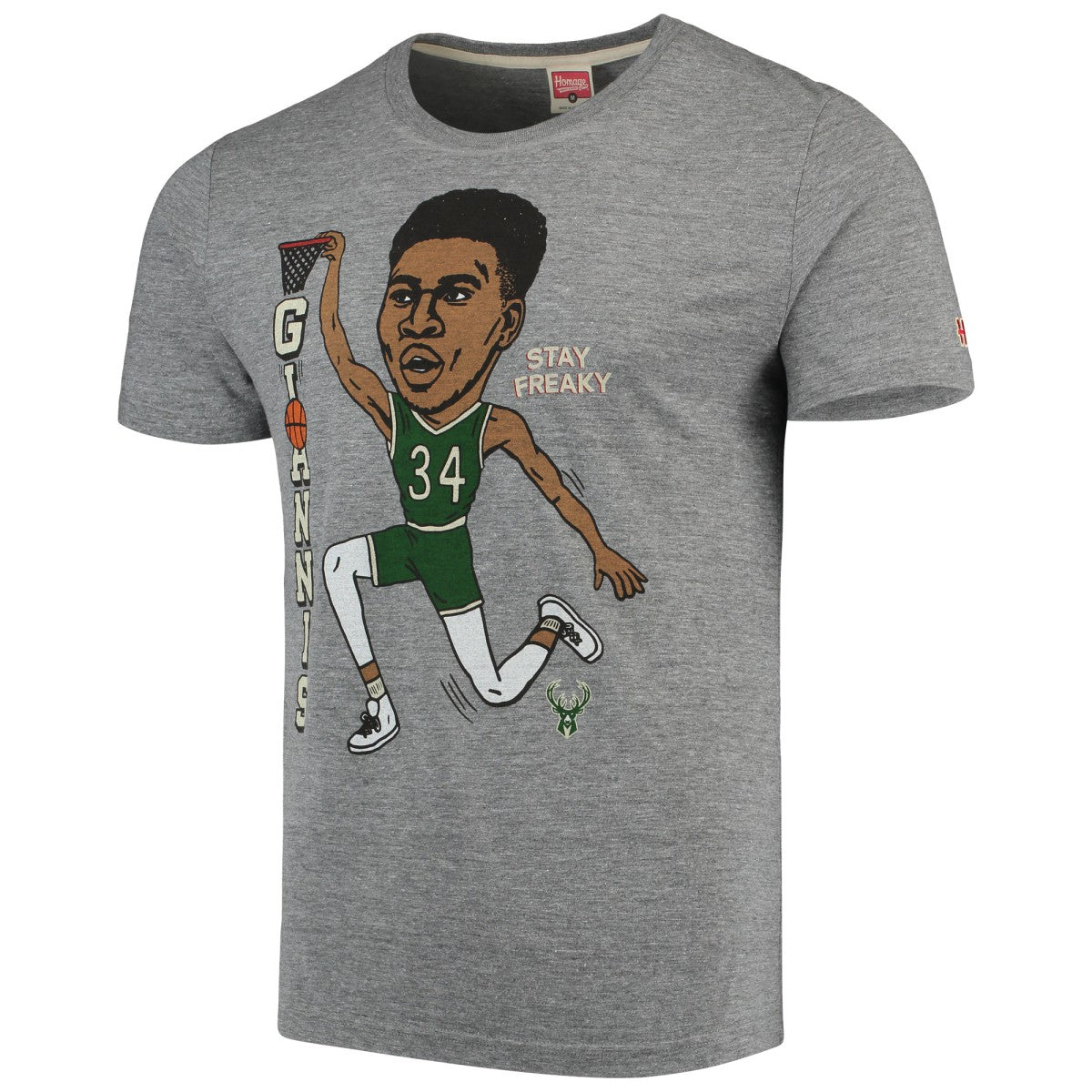 Giannis Antetokounmpo Milwaukee Bucks Player Graphic Tri-Blend T-Shirt - Gray on sale