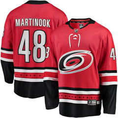 Jordan Martinook Carolina Hurricanes Fanatics Alternate Breakaway Player Jersey Red