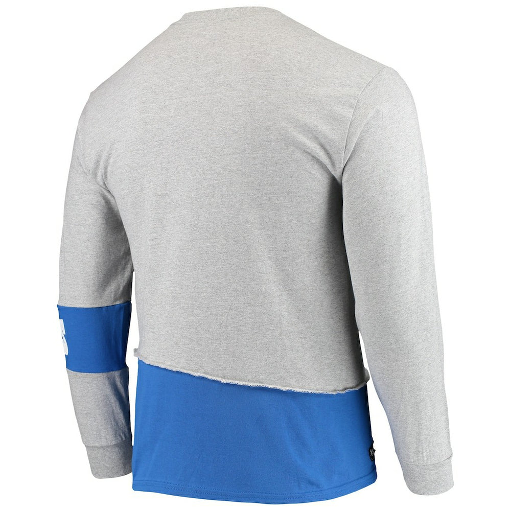 Indianapolis Colts Refried Apparel Sustainable Upcycled Angle Long Sleeve T-Shirt - Gray/Royal discount