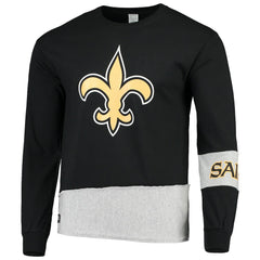 New Orleans Saints Refried Apparel Sustainable Upcycled Angle Long Sleeve T-Shirt - Black/Gray online