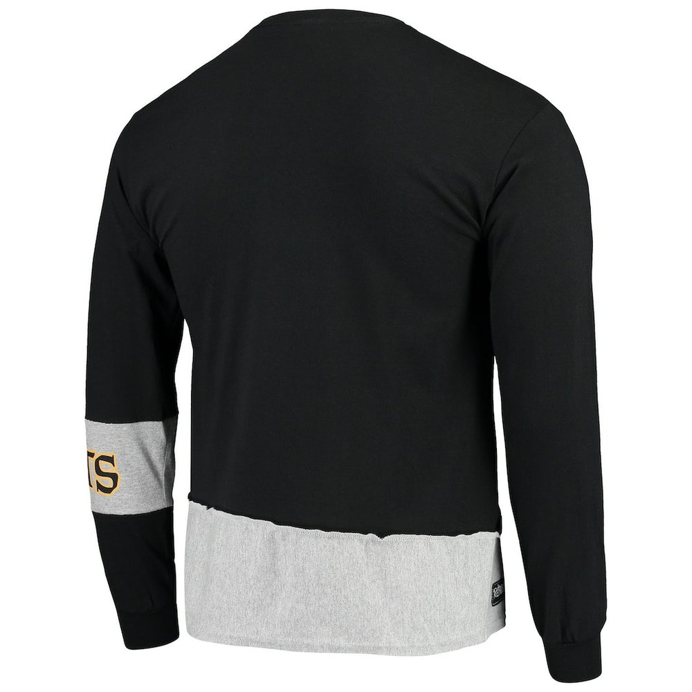 New Orleans Saints Refried Apparel Sustainable Upcycled Angle Long Sleeve T-Shirt - Black/Gray online