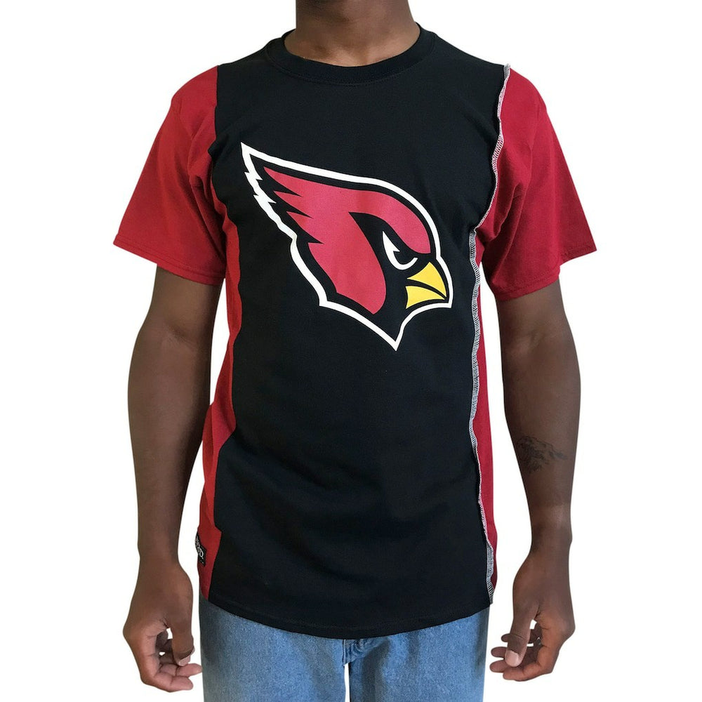 Arizona Cardinals Refried Apparel Sustainable Upcycled Split T-Shirt - Black/Cardinal outlet