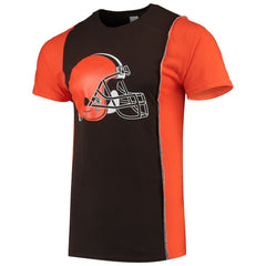Cleveland Browns Refried Apparel Sustainable Upcycled Split T-Shirt - Brown/Orange outlet