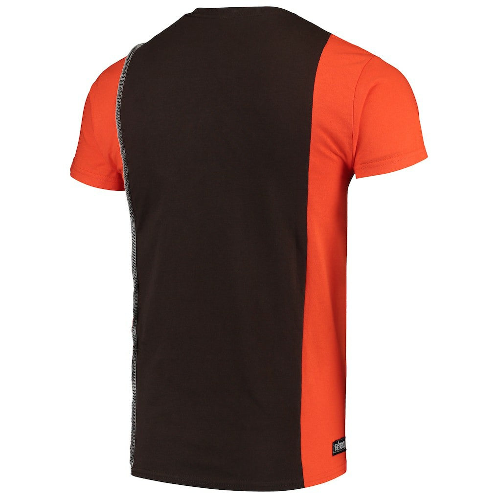 Cleveland Browns Refried Apparel Sustainable Upcycled Split T-Shirt - Brown/Orange outlet