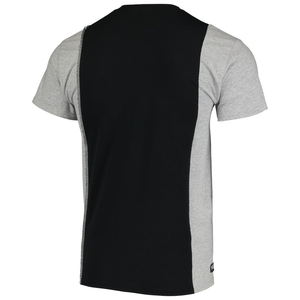 Las Vegas Raiders Refried Apparel Sustainable Upcycled Split T-Shirt - Black/Silver cheap