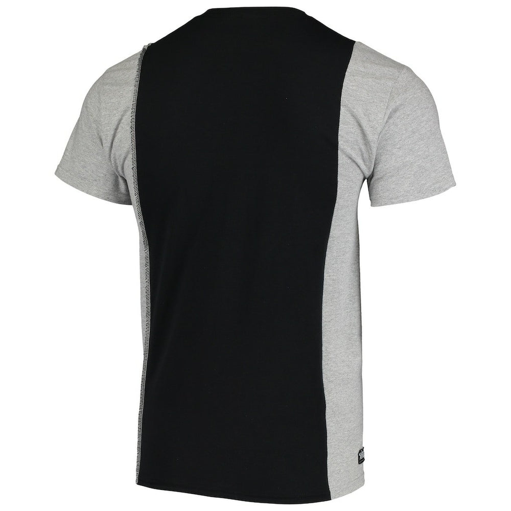 Las Vegas Raiders Refried Apparel Sustainable Upcycled Split T-Shirt - Black/Silver cheap