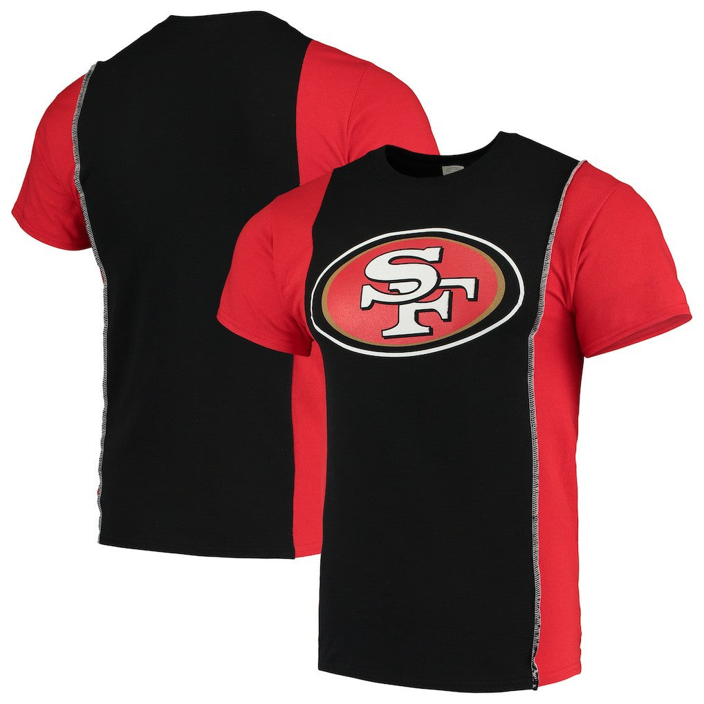 San Francisco 49ers Refried Apparel Sustainable Upcycled Split T-Shirt - Black/Scarlet on sale