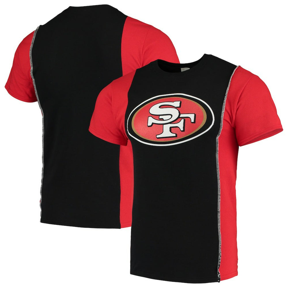 San Francisco 49ers Refried Apparel Sustainable Upcycled Split T-Shirt - Black/Scarlet on sale
