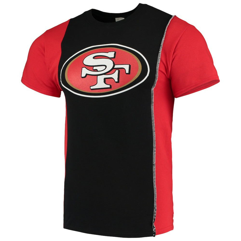 San Francisco 49ers Refried Apparel Sustainable Upcycled Split T-Shirt - Black/Scarlet on sale
