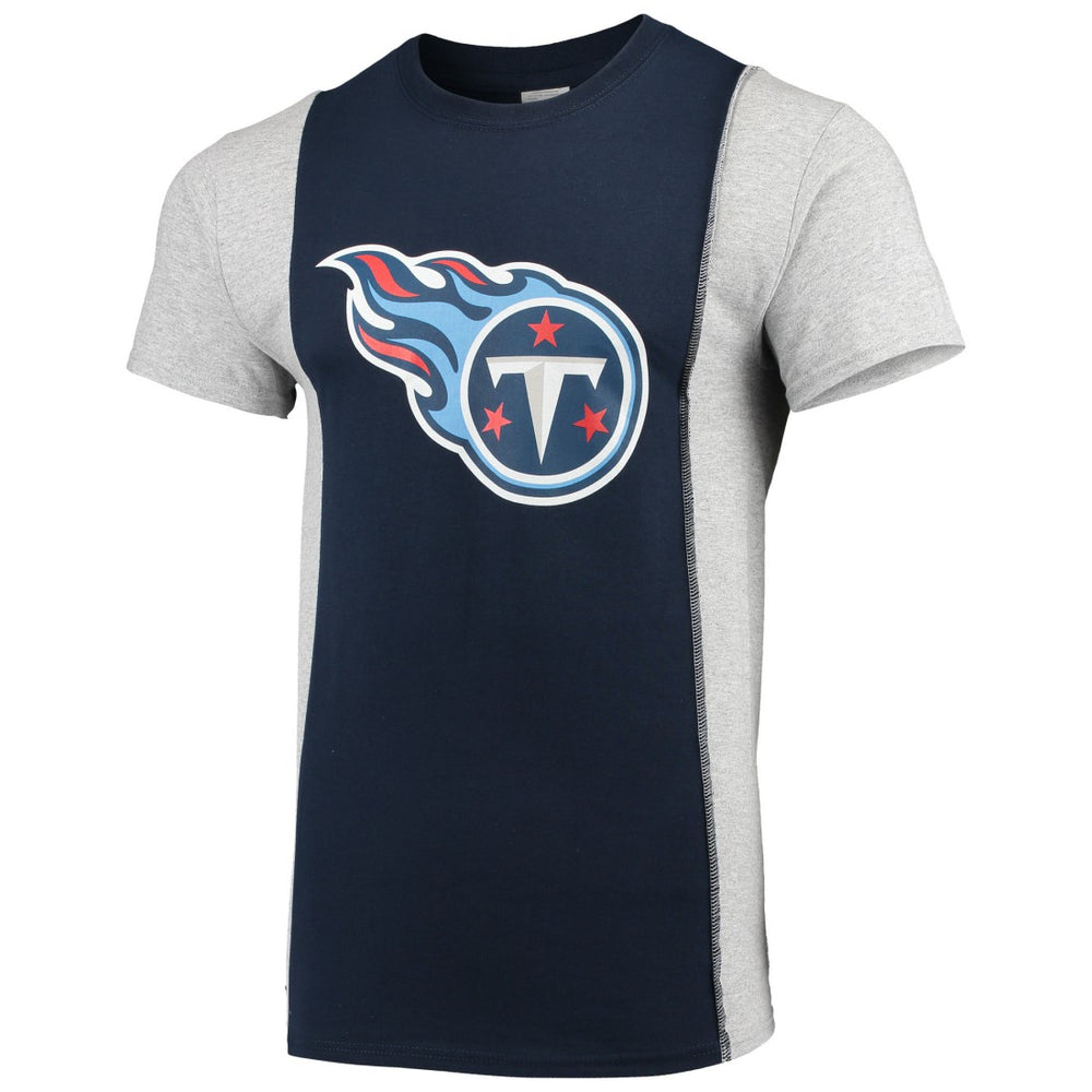 Tennessee Titans Refried Apparel Sustainable Upcycled Split T-Shirt - Navy/Gray outlet