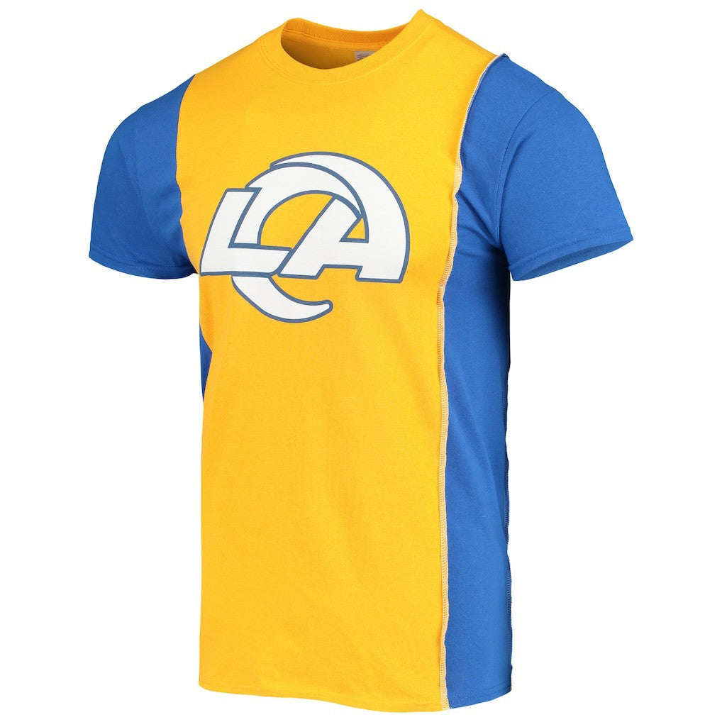 Los Angeles Rams Refried Apparel Sustainable Upcycled Split T-Shirt - Gold/Royal discount