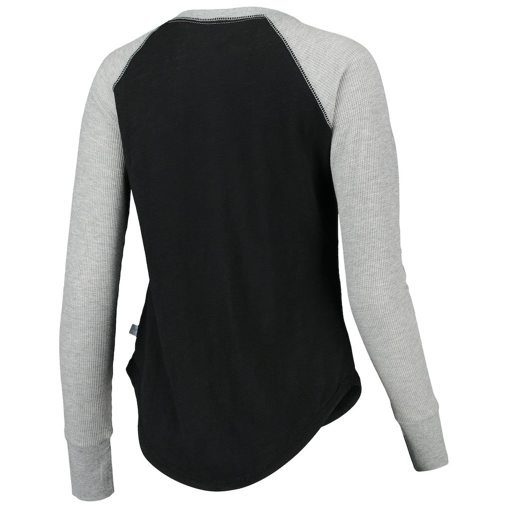New Orleans Saints Touch Women's Waffle Raglan Lightweight Long Sleeve T-Shirt - Black sale