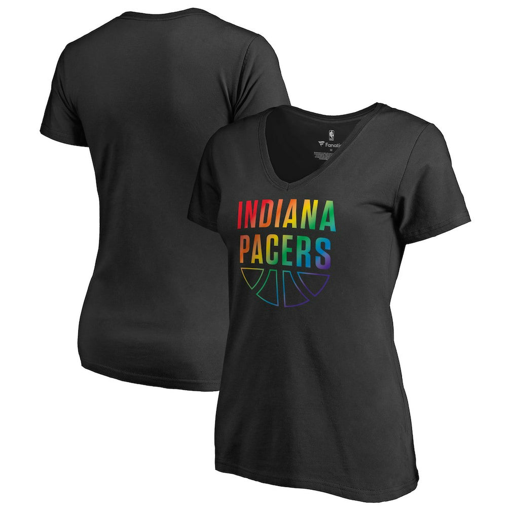 Indiana Pacers Women's Team Pride Wordmark V-Neck T-Shirt - Black sale