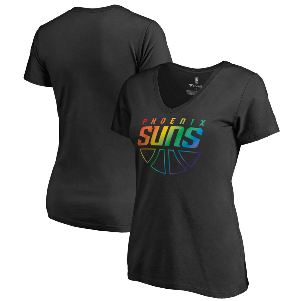 Phoenix Suns Women's Team Pride Wordmark V-Neck T-Shirt - Black on sale