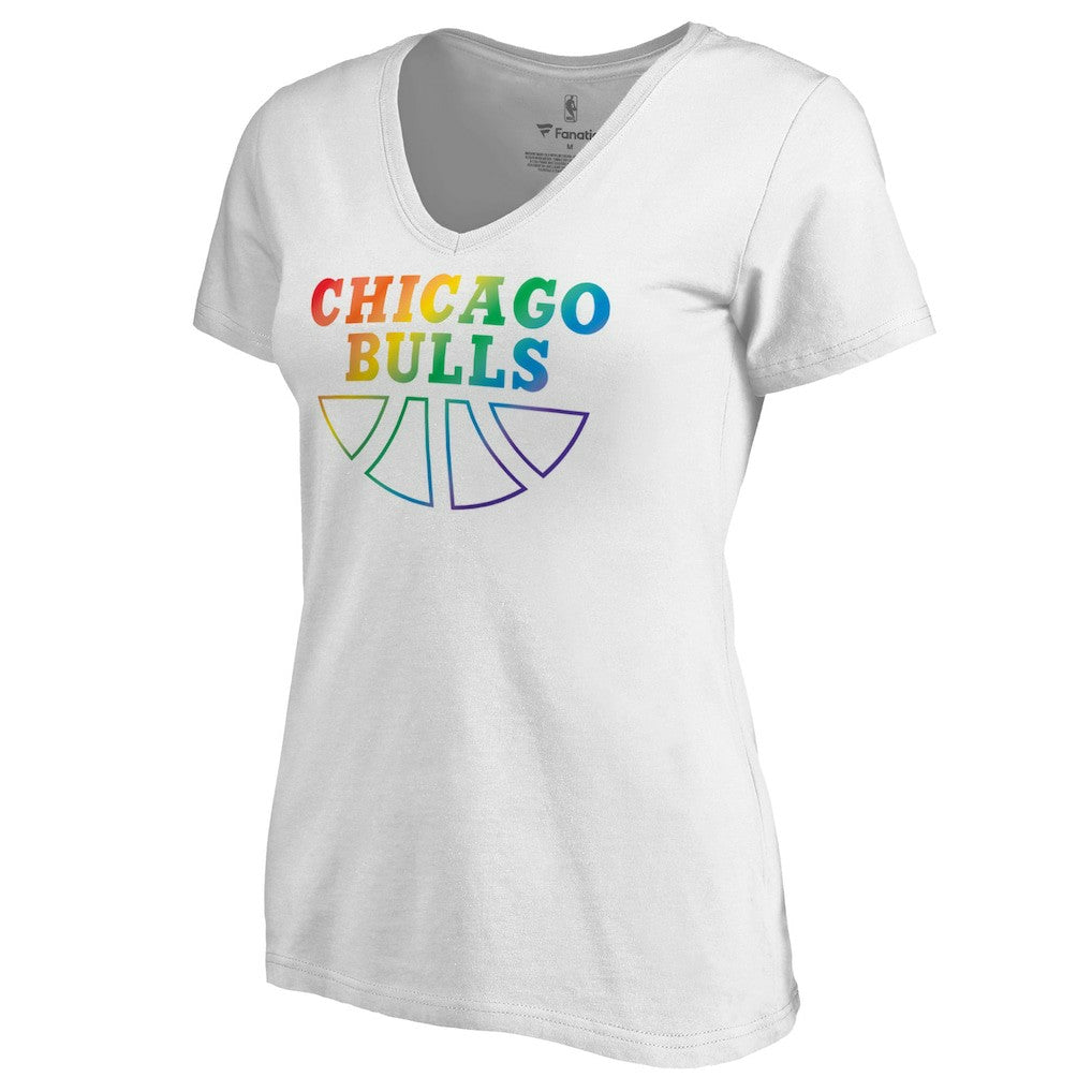 Chicago Bulls Women's Team Pride Wordmark V-Neck T-Shirt sale - White outlet
