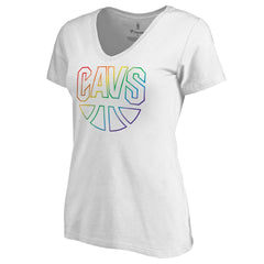 Cleveland Cavaliers Women's Team Pride Wordmark V-Neck T-Shirt sale - White sale