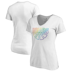 Dallas Mavericks Women's Team Pride Wordmark V-Neck T-Shirt sale - White outlet