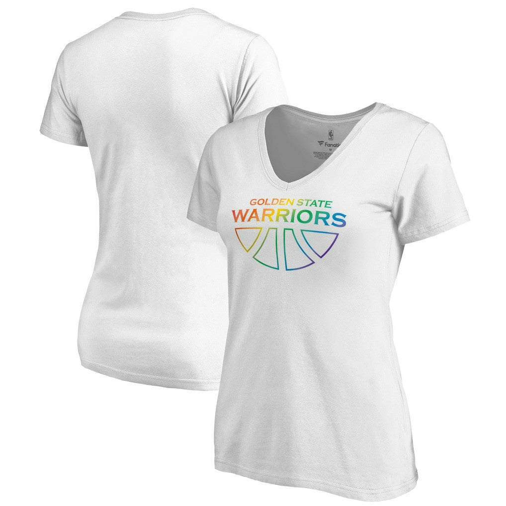 Golden State Warriors Women's Team Pride Wordmark V-Neck T-Shirt sale - White for sale