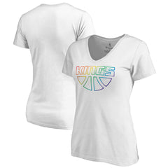Sacramento Kings Women's Team Pride Wordmark V-Neck T-Shirt - White sale