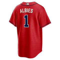 Ozzie Albies Atlanta Braves Alternate 2 Replica Jersey - Red | Nike