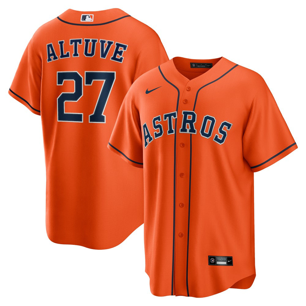 Jose Altuve Houston Astros Alternate Replica Player Name Jersey - Orange | Nike