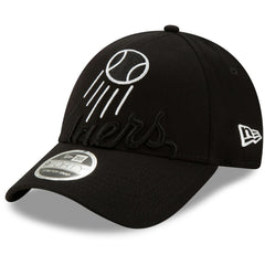 Los Angeles Dodgers Monochrome Logo Elements Stretch Snapback 9FORTY Adjustable Hat - Black | New Era