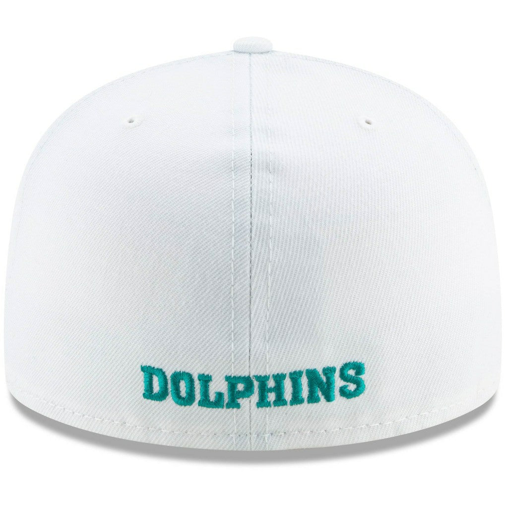 Miami Dolphins New Era Historic Omaha 59FIFTY Fitted Hat - White on sale