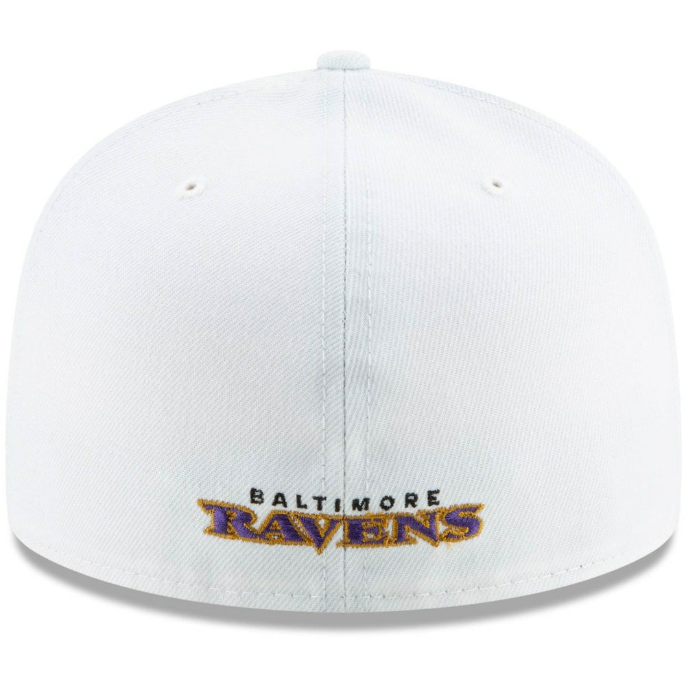 Baltimore Ravens New Era Shield Omaha 59FIFTY Fitted Hat - White sale