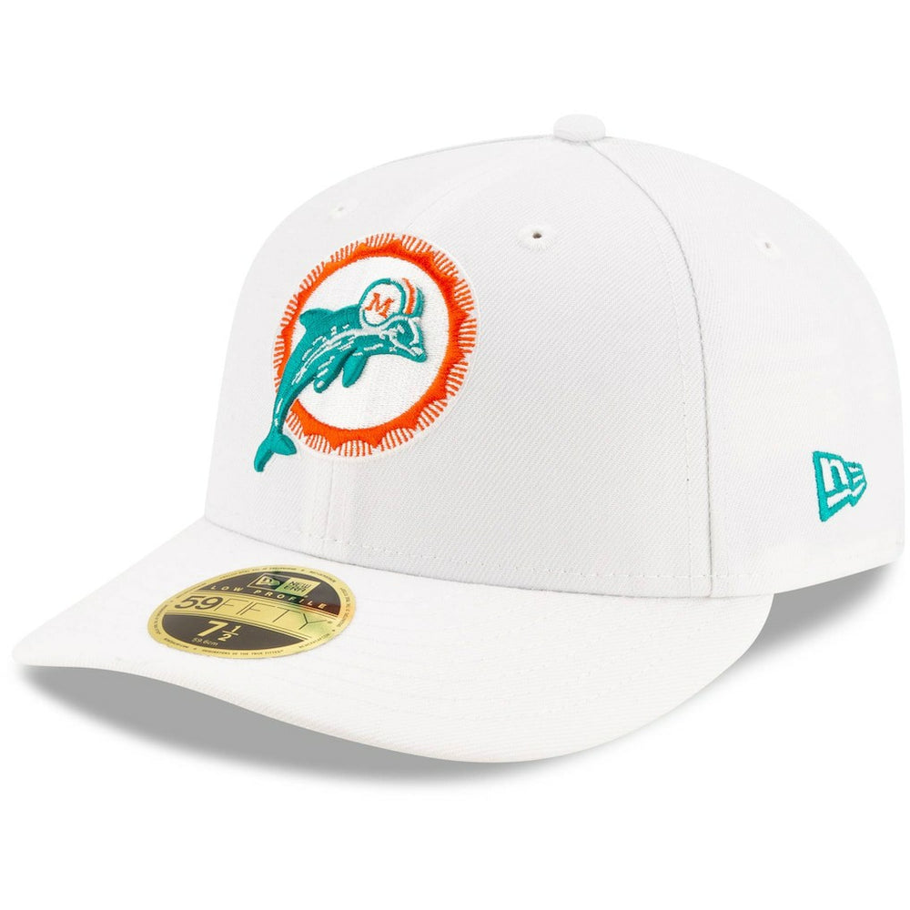 Miami Dolphins New Era Omaha Low Profile 59FIFTY Fitted Hat - White outlet
