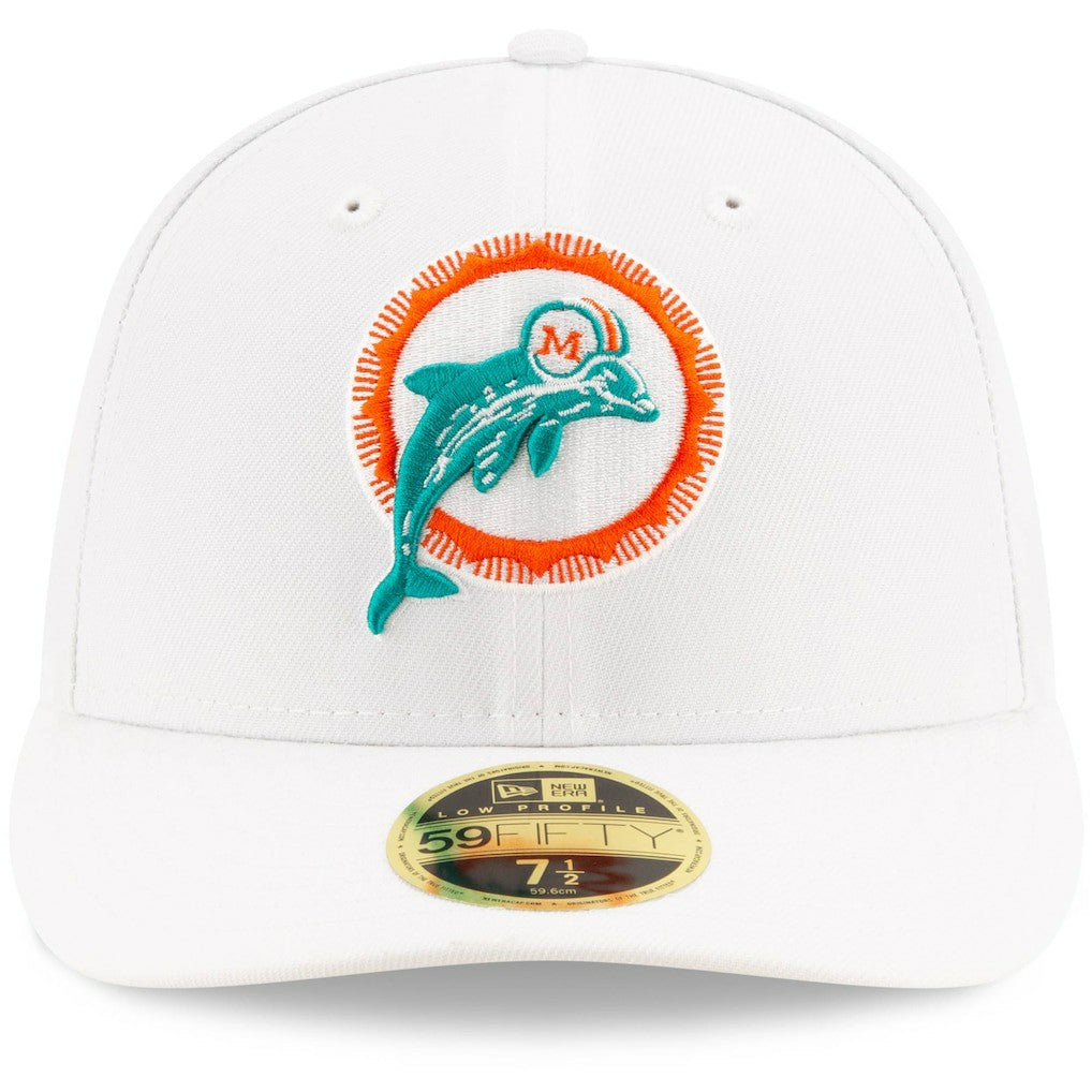 Miami Dolphins New Era Omaha Low Profile 59FIFTY Fitted Hat - White outlet