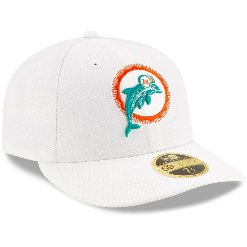 Miami Dolphins New Era Omaha Low Profile 59FIFTY Fitted Hat - White outlet