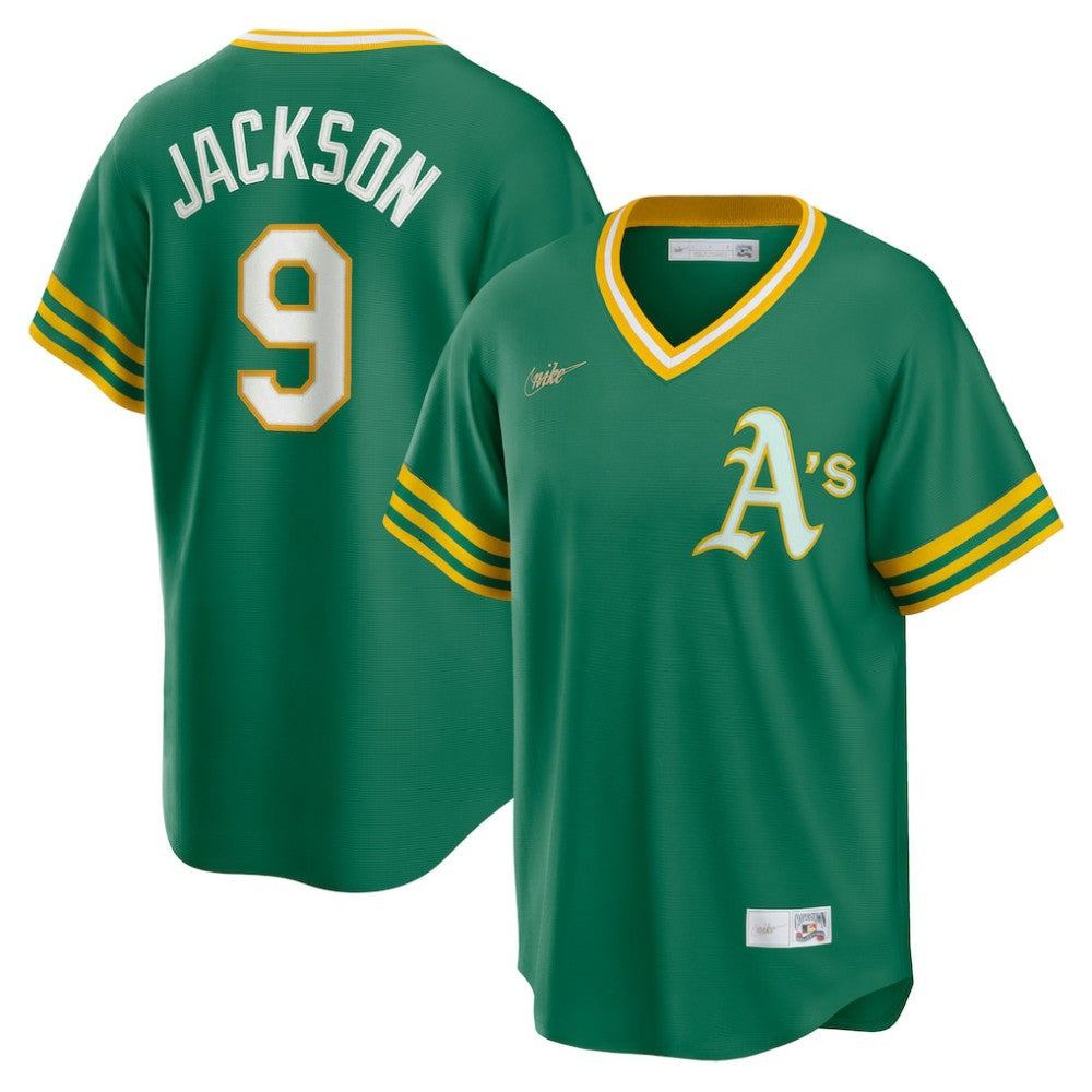 Reggie Jackson Athletics Road Cooperstown Collection Player Jersey - Kelly Green | Nike