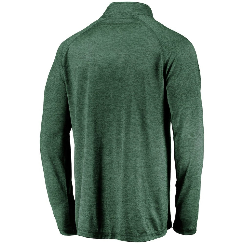 Athletics Iconic Striated Primary Logo Raglan Quarter-Zip Pullover Jacket - Green