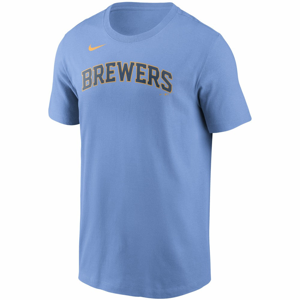Christian Yelich Milwaukee Brewers Name & Number T-Shirt - Light Blue | Nike